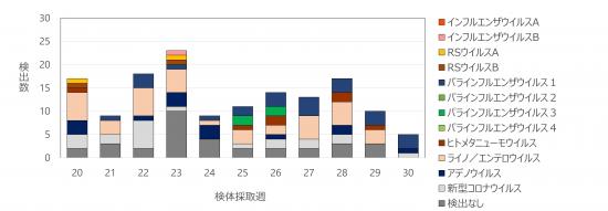 急性呼吸器感染症病原体検出状況30w