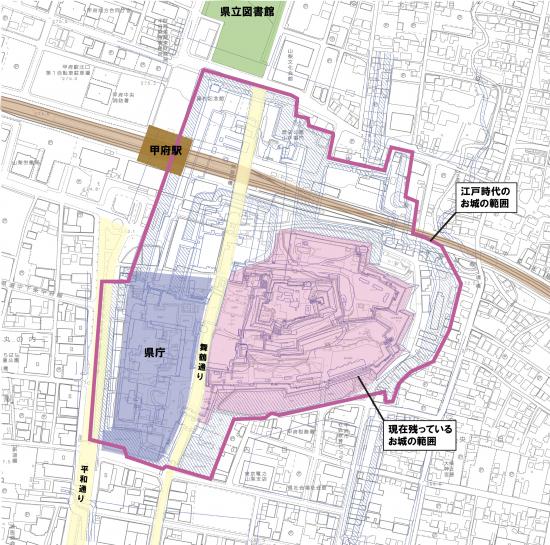 過去の甲府城地図