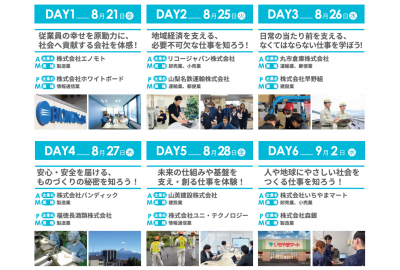 やまなしプチ就業体験・企業見学ツアー詳細