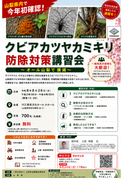クビアカツヤカミキリ防除対策講習会チラシ