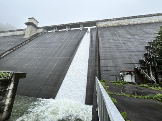 2026年9月10日の越流状況を下流側から