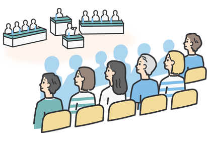 県議会の傍聴イラスト傍聴風景