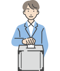 選挙区略図イラスト投票する人