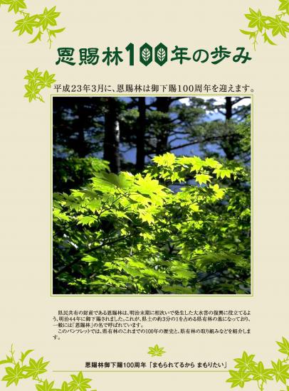 パンフレット「恩賜林100年の歩み」画像